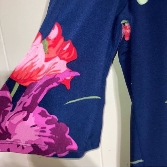 Alexandra & Oak Size Small Floral Dress Navy Pink Purple Green NN EUC! P6521 - Picture 5 of 11